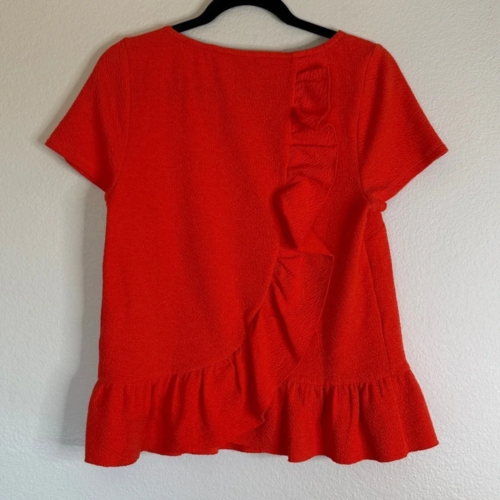 Anthropologie Postmark blouse short sleeve peplum women’s medium EUC